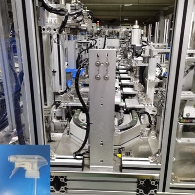 PLC Control Spray Gun Assembly Machine with Linear Sliding Rail System for High Efficiency 1500-2500pcs/hr